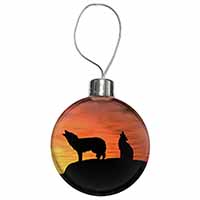 Sunset Wolves Christmas Bauble