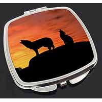 Sunset Wolves Make-Up Compact Mirror