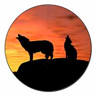 Sunset Wolves Fridge Magnet Printed Full Colour