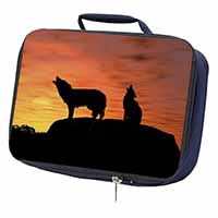 Sunset Wolves Navy Insulated School Lunch Box/Picnic Bag