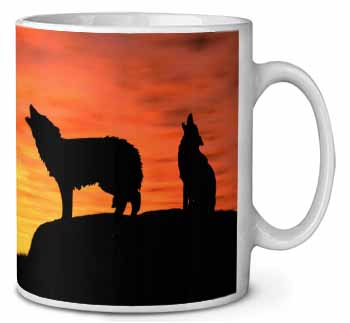 Sunset Wolves Ceramic 10oz Coffee Mug/Tea Cup