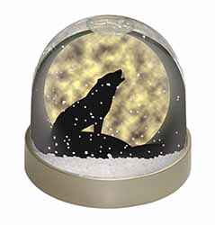 Howling Wolf and Moon Snow Globe Photo Waterball