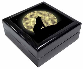 Howling Wolf and Moon Keepsake/Jewellery Box