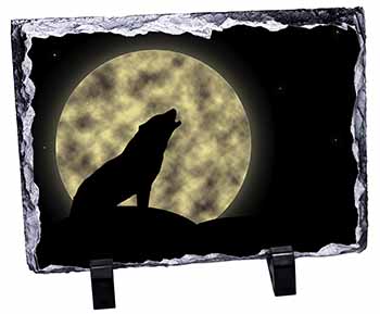 Howling Wolf and Moon, Stunning Photo Slate