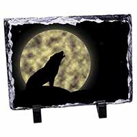 Howling Wolf and Moon, Stunning Photo Slate