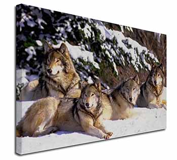 Wolves in Snow Canvas X-Large 30"x20" Wall Art Print