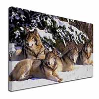 Wolves in Snow Canvas X-Large 30"x20" Wall Art Print