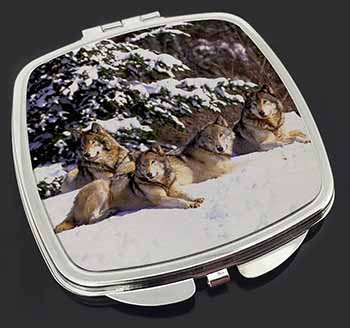 Wolves in Snow Make-Up Compact Mirror