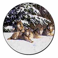 Wolves in Snow Fridge Magnet Printed Full Colour
