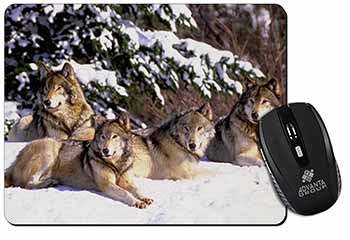 Wolves in Snow Computer Mouse Mat