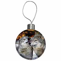 Wolves  in Love Christmas Bauble
