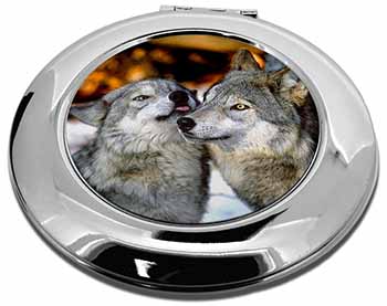 Wolves  in Love Make-Up Round Compact Mirror