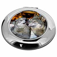Wolves  in Love Make-Up Round Compact Mirror