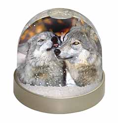 Wolves  in Love Snow Globe Photo Waterball