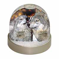 Wolves  in Love Snow Globe Photo Waterball