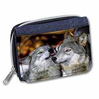 Wolves  in Love Unisex Denim Purse Wallet