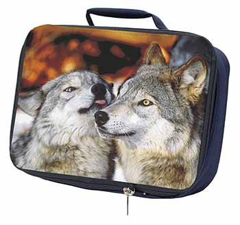 Wolves  in Love Navy Insulated School Lunch Box/Picnic Bag