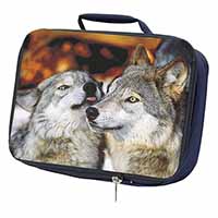 Wolves  in Love Navy Insulated School Lunch Box/Picnic Bag