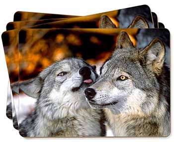 Wolves  in Love Picture Placemats in Gift Box