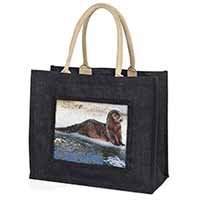 Mink on Ice Large Black Shopping Bag Christmas Present Idea      