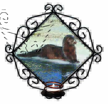 Mink on Ice Wrought Iron T-light Candle Holder Gift