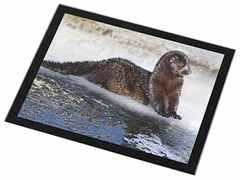 Mink on Ice Black Rim Glass Placemat Animal Table Gift