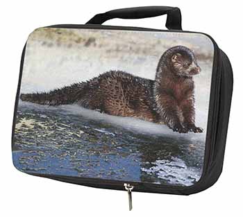 Mink on Ice Black Insulated School Lunch Box Bag