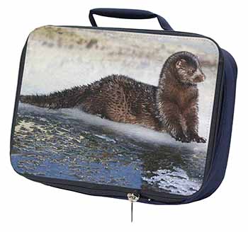 Mink on Ice Navy Insulated School Lunch Box Bag