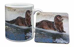 Mink on Ice Mug+Coaster Christmas/Birthday Gift Idea