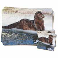 Mink on Ice Twin 2x Placemats+2x Coasters Set in Gift Box