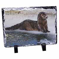 Mink on Ice Photo Slate Christmas Gift Ornament