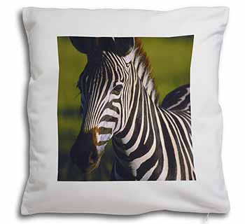 A Pretty Zebra Soft White Velvet Feel Scatter Cushion