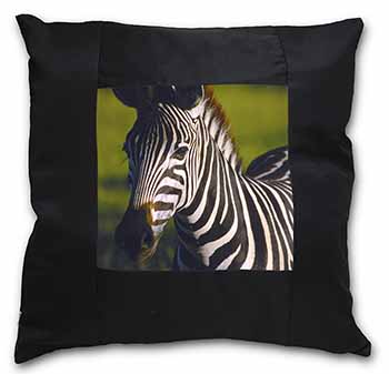 A Pretty Zebra Black Satin Feel Scatter Cushion