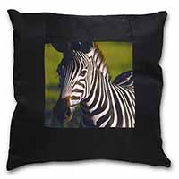 A Pretty Zebra Black Satin Feel Scatter Cushion
