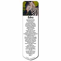 A Pretty Zebra Bookmark, Book mark, Printed full colour