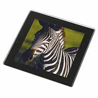 A Pretty Zebra Black Rim High Quality Glass Coaster