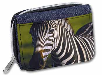 A Pretty Zebra Unisex Denim Purse Wallet