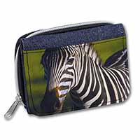 A Pretty Zebra Unisex Denim Purse Wallet