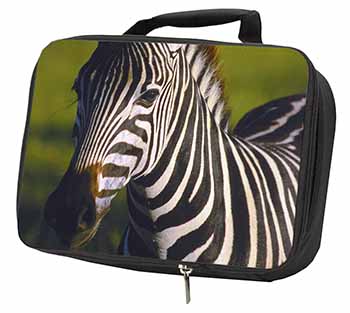 A Pretty Zebra Black Insulated School Lunch Box/Picnic Bag
