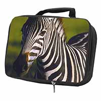 A Pretty Zebra Black Insulated School Lunch Box/Picnic Bag