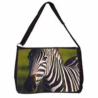 A Pretty Zebra Large Black Laptop Shoulder Bag School/College