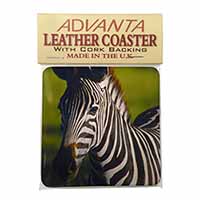 A Pretty Zebra Single Leather Photo Coaster