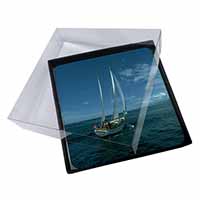 4x Sailing Boat Picture Table Coasters Set in Gift Box