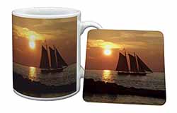 Sailing Boat Mug and Coaster Set