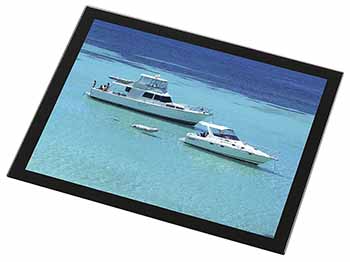 Yachts in Paradise Black Rim High Quality Glass Placemat