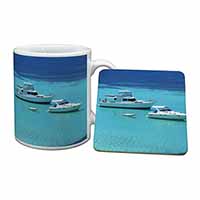 Yachts in Paradise Mug and Coaster Set