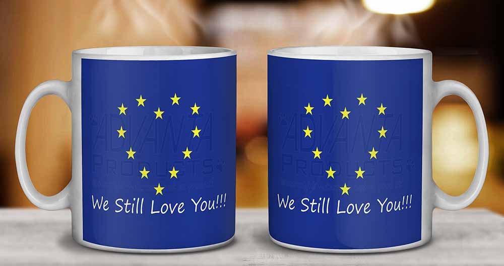 British Brexit Europe /'We Still Love You/' Coffee//Tea Mug Christmas BRITISH-4MG