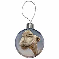 Camels Intrigued by Camera Christmas Bauble