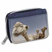 Camels Intrigued by Camera Unisex Denim Purse Wallet