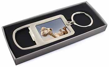 Camels Intrigued by Camera Chrome Metal Bottle Opener Keyring in Box